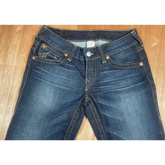 True Religion Jeans Womens Sz 30 Bootcut Dark Wash 34 X 32 Candice Embellished - Picture 8 of 16